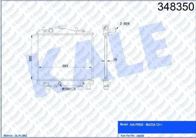 16-2402 Su Radyatoru Mekanik Kia Pride (Da) 1.3 16v 1990-1999